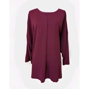 Cyrus Tunic Top Women’s 2X Maroon Red Knit Pullover Preppy Minimalist